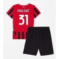 AC Milan Strahinja Pavlovic #31 Replica Home Minikit 2024-25 Short Sleeve (+ pants)